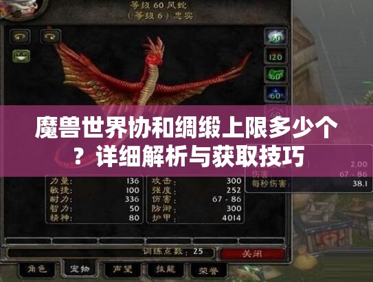 魔兽世界协和绸缎上限多少个？详细解析与获取技巧