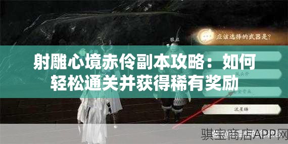 射雕心境赤伶副本攻略：如何轻松通关并获得稀有奖励