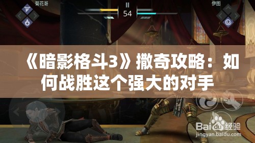 《暗影格斗3》撒奇攻略：如何战胜这个强大的对手